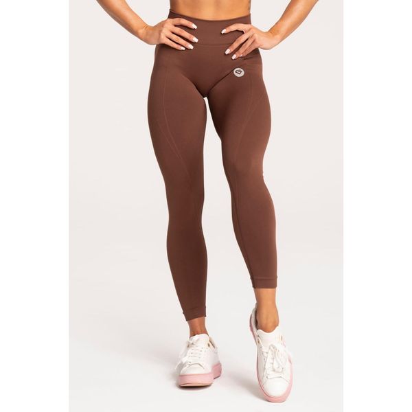 Legginsy fitness damskie Gym Glamour basic. Brązowe legginsy GYM GLAMOUR, bez wzorów, glamour. Za 179.99 zł.