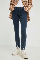 Wrangler jeansy Skinny Milky Way damskie medium waist. Niebieskie jeansy Wrangler, bez wzorów, z denimu. Za 399.99 zł.