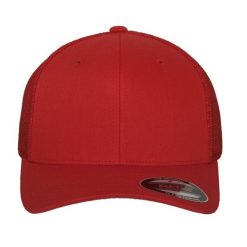 Siatkowa Czapka Z Daszkiem. Czerwone czapki z daszkiem FLEXFIT, bez wzorów, sportowe. Za 68.99 zł.