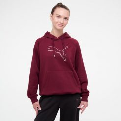 Bluza z kapturem damska Puma Gym & Pilates. Czerwone bluzy Puma, xl, bez wzorów, z bawełny, sportowe, bez ramiączek, z kapturem. Za 179.99 zł.