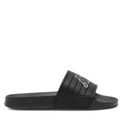 Klapki Kappa. Czarne klapki Kappa, bez wzorów, bez obcasa, bez zapięcia. Za 79.99 zł.