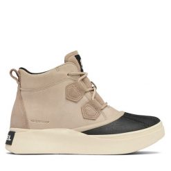 Botki Sorel. Brązowe botki Sorel, bez wzorów, bez obcasa, na płaskiej podeszwie, bez zapięcia. Za 529.99 zł.