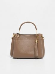 Christian Laurier Skórzana torebka "Lamy" w kolorze szarobrązowym - 27 x 18 x 11 cm rozmiar: onesize. Brązowe torebki klasyczne Christian Laurier, z aplikacjami, z materiału, przez ramię, bez dodatków. Za 355.95 zł.