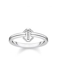Thomas Sabo Srebrny pierścionek z diamentem rozmiar: 52. Szare pierścionki thomas sabo, z diamentem, srebrne. Za 132.98 zł.