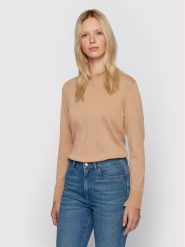 Boss Sweter C_Fibinna 50436149 Brązowy Relaxed Fit. Brązowe swetry Boss, m, bez wzorów, z bawełny, bez ramiączek. Za 539.99 zł.