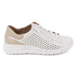 WASAK Półbuty damskie sneakersy skórzane ażurowe 0720PW białe. Białe półbuty wsuwane w ażurowe wzory, ze skóry, biznesowe, bez obcasa. Za 408.14 zł.