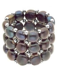 Pearl Addict Pierścionek z perłami w kolorze antracytowym rozmiar: onesize. Czarne pierścionki Pearl Addict, z perłą. Za 130.99 zł.