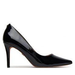 Szpilki Nine West. Czarne szpilki Nine West, bez wzorów, bez obcasa, na szpilce, bez zapięcia. Za 229.99 zł.