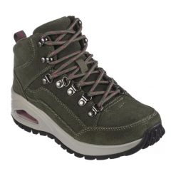 Trapery Damskie SKECHERS UNO RUGGED RUGGED ONE 155220-OLV zielone 39. Zielone traperki Skechers, bez wzorów, bez obcasa, bez zapięcia. Za 356.99 zł.