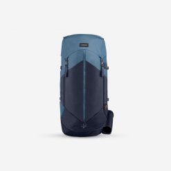 Plecak trekkingowy damski Forclaz MT100 Easyfit 60 litrów. Niebieskie plecaki FORCLAZ, bez wzorów, z poliesteru, bez dodatków. Za 349.99 zł.
