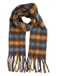 Clayre & Eef Szal w kolorze błękitno-żółtym- 190 x 38 cm rozmiar: onesize. Niebieskie szaliki i kominy Clayre & Eef, bez wzorów, z materiału. Za 65.23 zł.