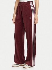 Adidas Spodnie dresowe Velour LG4291 Bordowy Loose Fit. Czerwone spodnie dresowe adidas, bez wzorów, z bawełny. Za 299.99 zł.