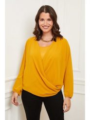 Curvy Lady Bluzka w kolorze musztardowym rozmiar: 48/50. Pomarańczowe bluzki Curvy Lady, bez wzorów, klasyczne, z asymetrycznym kołnierzem, bez ramiączek. Za 138.45 zł.