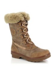 Kimberfeel Kozaki zimowe "Megeve" w kolorze jasnobrązowym rozmiar: 39. Brązowe kozaki Kimberfeel, na zimę, bez wzorów, z materiału, eleganckie, bez obcasa, bez zapięcia. Za 333.45 zł.