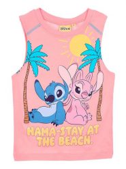 Lilo & Stitch Top "Lilo & Stitch" w kolorze jasnoróżowym rozmiar: 116. Różowe topy Lilo & Stitch, bez wzorów, z bawełny, bez kołnierzyka, bez ramiączek. Za 39.99 zł.