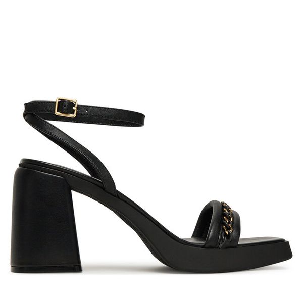 Sandały Liu Jo. Czarne sandały Liu Jo, bez wzorów, bez obcasa, na słupku, bez zapięcia. Za 609.99 zł.