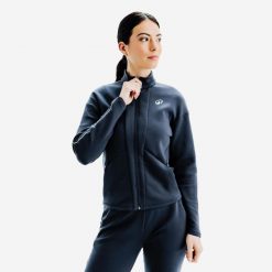 Bluza tenisowa termiczna damska TPA TH. Niebieskie bluzy KUIKMA, m, bez wzorów, z materiału, bez kaptura, na fitness i siłownię. Za 119.99 zł.