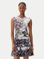 Desigual Sukienka codzienna Grey Lacroix 25WWVK07 Kolorowy Regular Fit. Szare sukienki Desigual, na co dzień, xl, bez wzorów, z syntetyku, bez kołnierzyka, bez ramiączek, proste. Za 439.99 zł.