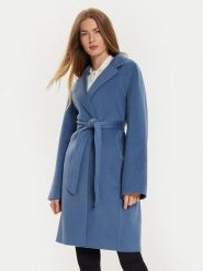 Tommy Hilfiger Płaszcz wełniany WW0WW43603 Niebieski Regular Fit. Niebieskie płaszcze Tommy Hilfiger, na zimę, bez wzorów, z syntetyku, bez kaptura. Za 1,039.00 zł.
