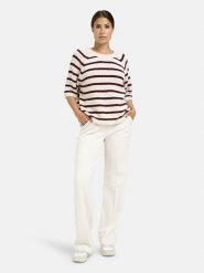 Milano Italy Sweter w kolorze biało-bordowym rozmiar: S. Białe swetry Milano Italy, s, bez wzorów, bez ramiączek. Za 152.99 zł.