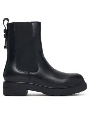 Armani Exchange Botki XW003091 AF11912 UC001 Czarny. Czarne botki Armani Exchange, bez wzorów, ze skóry, bez obcasa, na płaskiej podeszwie, bez zapięcia. Za 1,129.00 zł.