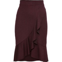 Spódnica kopertowa z elastycznego żakardu bonprix czerwony rubinowy - czarny w kratę. Spódnice marki bonprix. Za 79.99 zł.