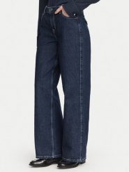 Guess Jeans Jeansy W6YA01 D1178 Granatowy Wide Leg. Niebieskie jeansy Guess Jeans, z aplikacjami, z bawełny. Za 479.00 zł.