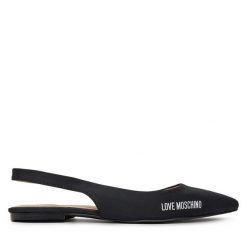 Sandały LOVE MOSCHINO. Czarne sandały Love Moschino, bez wzorów, bez obcasa, na płaskiej podeszwie, bez zapięcia. Za 849.99 zł.