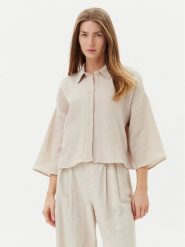 Vero Moda Koszula Natali 10279685 Beżowy Standard Fit. Brązowe koszule Vero Moda, m, bez wzorów, z bawełny, bez kołnierzyka, bez ramiączek. Za 99.99 zł.