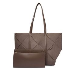 Torebka Calvin Klein. Brązowe torebki klasyczne Calvin Klein, bez wzorów, bez dodatków. Za 699.99 zł.