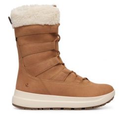 Śniegowce ECCO. Brązowe śniegowce ECCO, bez wzorów, bez zapięcia. Za 949.99 zł.