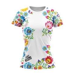 Koszulka do biegania damska Biały Folk krótki rękaw. Białe t-shirty sportowe JUST HERO, l, bez wzorów, z dzianiny, bez ramiączek, do biegania. Za 99.00 zł.