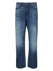 Guess Jeansy W6YA3W D1356 Niebieski Wide Leg. Niebieskie jeansy Guess, z aplikacjami, z bawełny. Za 624.99 zł.