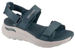 Sandały damskie, Arch Fit 2.0 - Go-Getter. Niebieskie sandały Skechers, bez wzorów, z materiału, sportowe, bez obcasa, bez zapięcia. Za 279.99 zł.