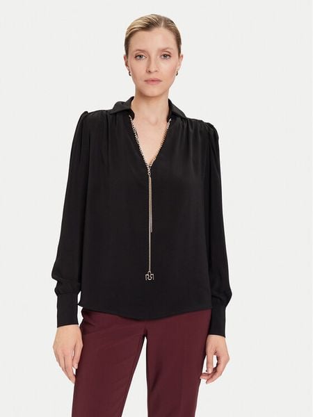 Rinascimento Bluzka CFC0125721003 Czarny Regular Fit. Czarne bluzki Rinascimento, xl, bez wzorów, z syntetyku, bez kołnierzyka, bez ramiączek. Za 269.99 zł.