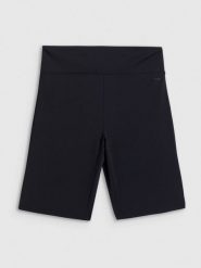 4F Legginsy kolarki dzianinowe damskie - czarne XS. Czarne legginsy 4f, na lato, s, bez wzorów, z dzianiny. Za 79.99 zł.
