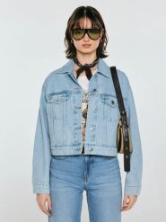 Kurtka damska oversize jeansowa niebieska Ella 221. Niebieskie kurtki BIG STAR, l, bez wzorów, z bawełny, klasyczne, bez kaptura. Za 329.99 zł.