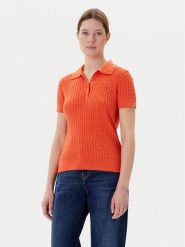 Tommy Hilfiger Sweter Fine WW0WW41474 Pomarańczowy Regular Fit. Brązowe swetry Tommy Hilfiger, s, bez wzorów, bez ramiączek. Za 559.99 zł.