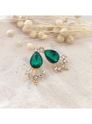 Atelier MIU Pozłacane kolczyki-wkrętki z agatami rozmiar: onesize. Zielone kolczyki atelier MIU, z agatem, pozłacane. Za 57.47 zł.