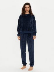 DKNY Piżama YI90034 Granatowy Relaxed Fit. Niebieskie piżamy DKNY, l, bez wzorów, z syntetyku, bez kołnierzyka, bez ramiączek. Za 529.99 zł.