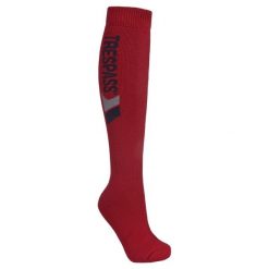 Skarpety Narciarskie Dla Dorosłych Unisex Tech Luxury Merino Wool Blend. Czerwone skarpetki Trespass, bez wzorów, z materiału. Za 39.99 zł.