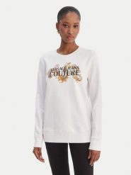 Versace Jeans Couture Bluza 80HAIE02 CF00E Biały Regular Fit. Białe bluzy Versace Jeans Couture, s, bez wzorów, z bawełny, bez ramiączek, bez kaptura. Za 1,069.00 zł.