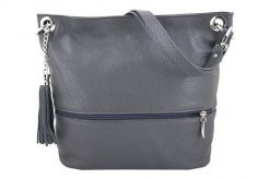 Shopperka skórzana BARBERINI'S szara 163-3. Szare shopper bag Barberinis, bez wzorów, ze skóry, biznesowe, bez dodatków. Za 249.99 zł.