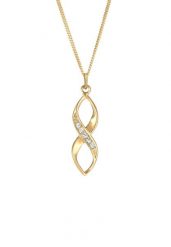 Elli Damy Infinity ozdobione kryształami w 925 r. srebrem próby 925. Naszyjniki 1 ct Damski. Szare naszyjniki Elli, z materiału, pozłacane. Za 248.99 zł.