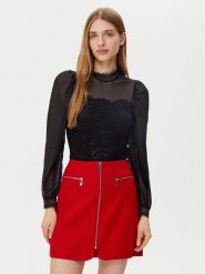 Morgan Body 251-TWIST Czarny Slim Fit. Czarne body i gorsety Morgan, bez wzorów, z wiskozy, bez ramiączek. Za 149.99 zł.