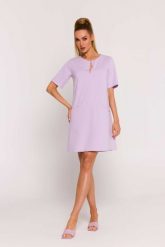 Fioletowa Mini Trapezowa Sukienka z Kieszonkami. Fioletowe sukienki MOE, l, bez wzorów, z bawełny, bez kołnierzyka, bez ramiączek, mini, trapezowe. Za 283.90 zł.