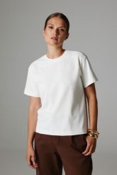 T-SHIRT KIM ECRU S - Flawless. T-shirty Flawless, s, bez wzorów, z bawełny, klasyczne, bez kołnierzyka, bez ramiączek. Za 219.00 zł.