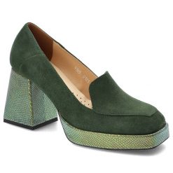 Zielone Półbuty Armodo Damskie Eleganckie Buty. Zielone półbuty wsuwane Armodo, na wiosnę, z aplikacjami, ze skóry, eleganckie, bez obcasa, na obcasie. Za 349.00 zł.