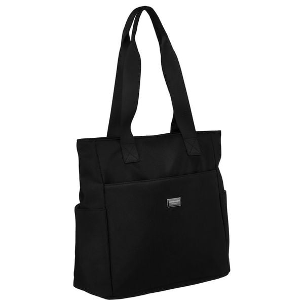 Shopperka czarna Peterson PTN CTY-04. Czarne torebki klasyczne Peterson, bez wzorów, ze skóry ekologicznej, na ramię, bez dodatków. Za 89.99 zł.