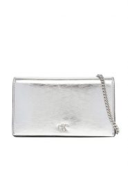 Calvin Klein Torebka Ck Metallic Wallet On Chain LV04F3320G Srebrny. Szare kopertówki Calvin Klein, bez wzorów, ze skóry, wizytowe, bez dodatków. Za 409.99 zł.
